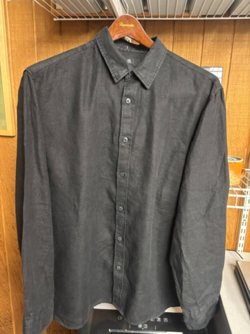 Banana Republic Shirt Men's Black Linen Size XL